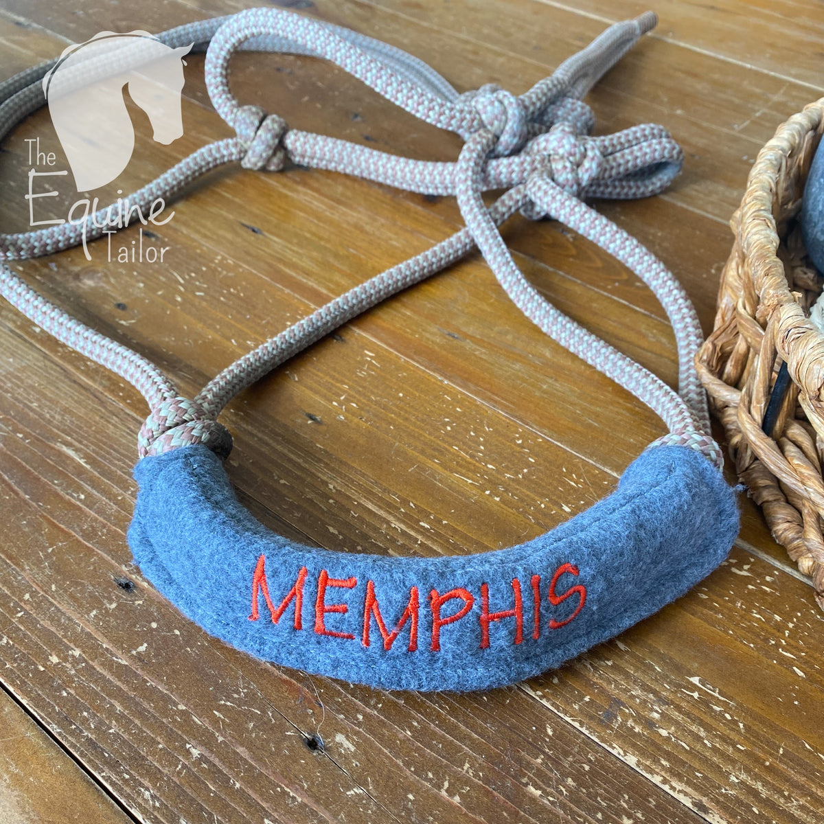 Embroidered Personalized Noseband Cover for Rope Halters – The Equine ...
