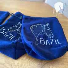 Personalized Embroidered Stirrup Covers - Horse and name.