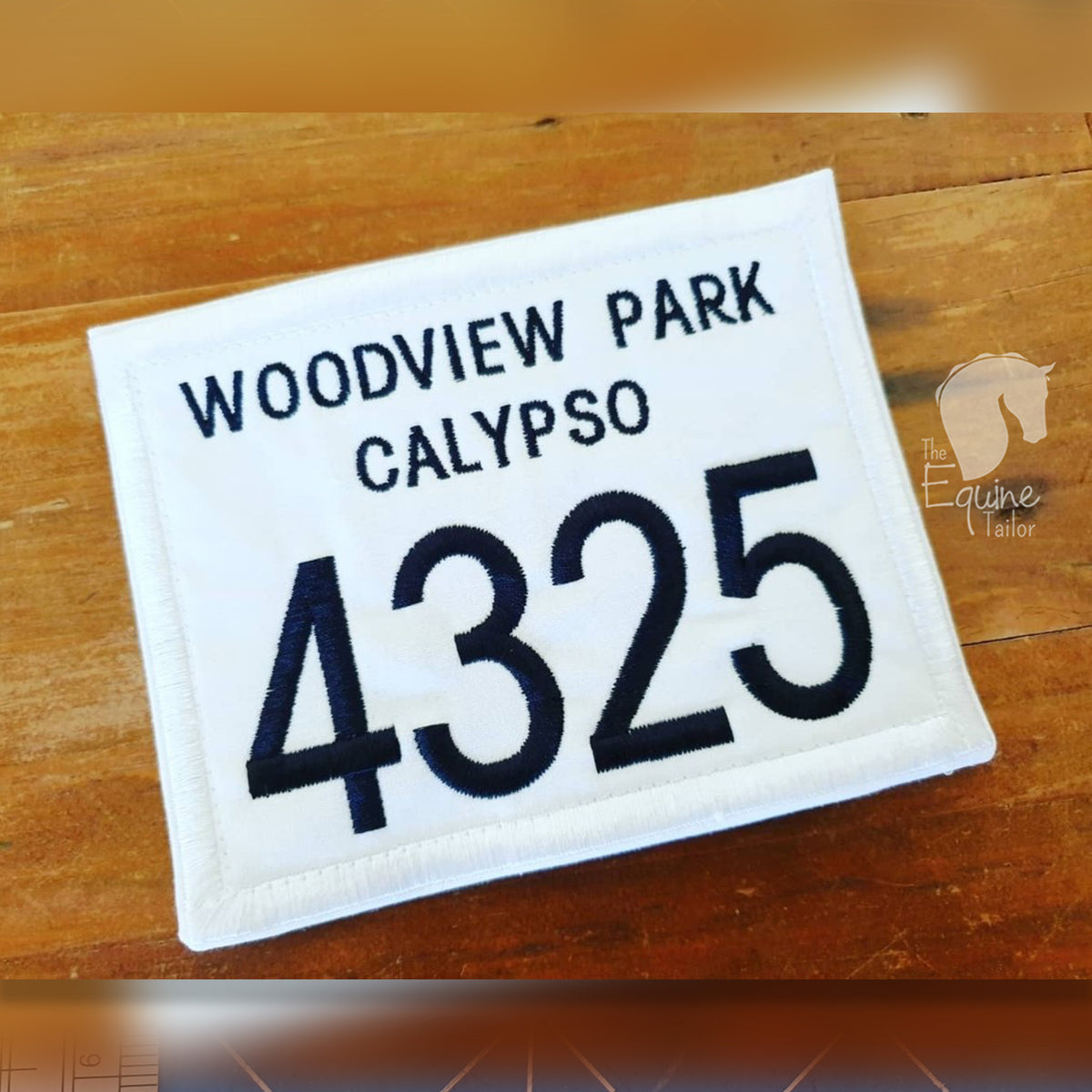 Embroidered Bridle numbers with Horses name for saddle pad The Equine