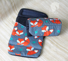 Stirrup Bumpers - Ready to post- Black with Fox contrast fabric.