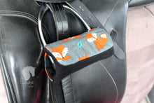 Stirrup Bumpers - Ready to post- Black with Fox contrast fabric.
