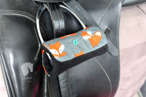 Stirrup Bumpers - Black with Fox contrast fabric.