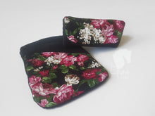Stirrup Bumpers - Fushia and black floral fabric with black polar fleece