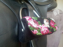 Stirrup Bumpers - Fushia and black floral fabric with black polar fleece