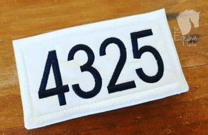 Embroidered Bridle numbers for saddle pad- 1 pair for each side of your saddle pad