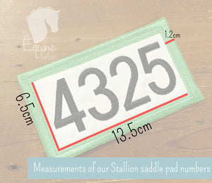 *Stallion* Embroidered Bridle numbers for saddle pad