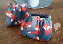 Stirrup Sockettes- 1 Pair - Mr Fox outer cotton shell with grey inner polar fleece- Limited stock